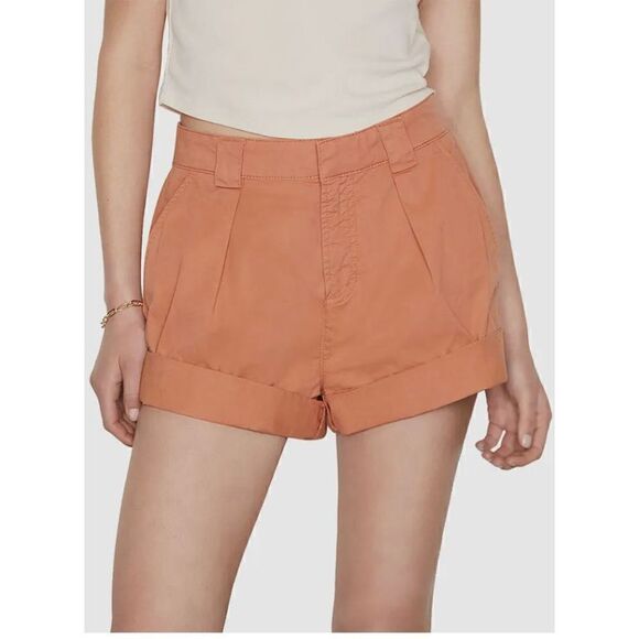 FRAME Terra Cotta Fluid Twill Rolled Short NWT Size 28 - Picture 1 of 6